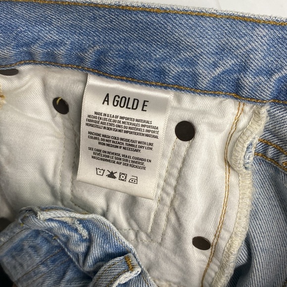 AGOLDE 100% ORGANIC COTTON RIPPED KNEE BUTTON FLY HI WAISTED JEANS MADE IN USA - Picture 8 of 16
